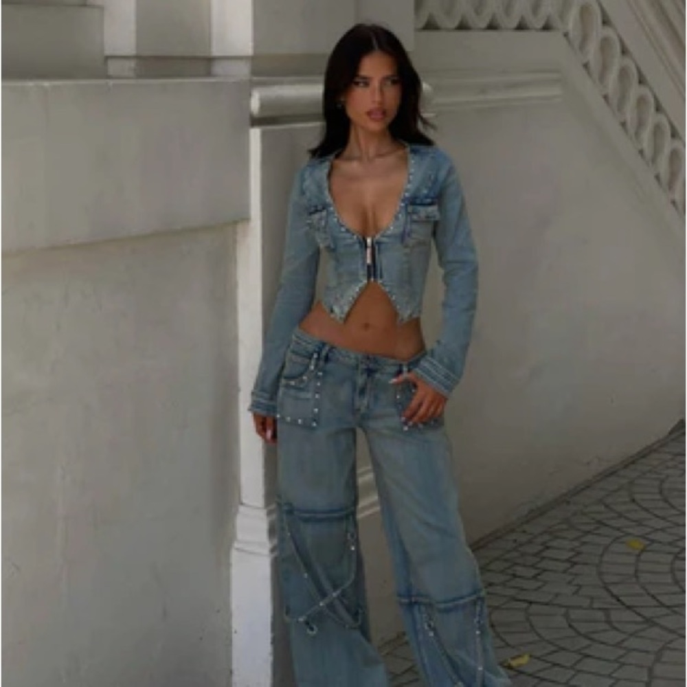 Outcast RANDI LONG SLEEVE TOP DENIM XXS - Picture 6 of 11